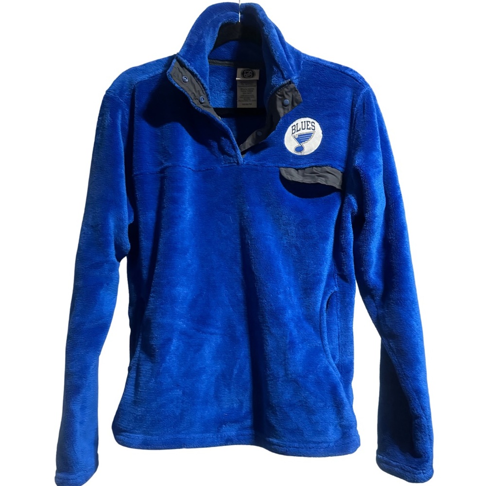 St Louis Blues Womens Fleece Pullover, size Medium